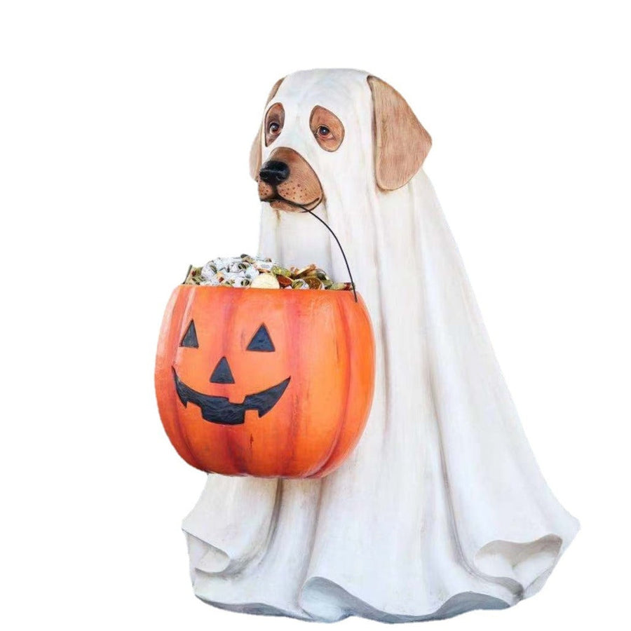 Pumpkin Puppy Resin Garden Decor - Image 3