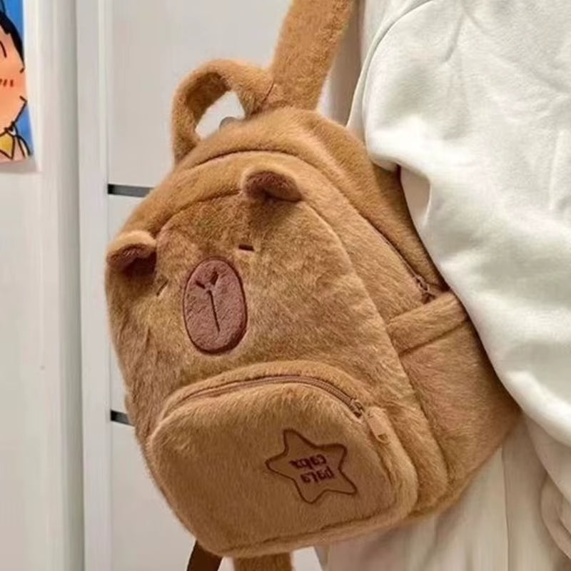 Capybara Cute Plush Kids Backpack - Image 3