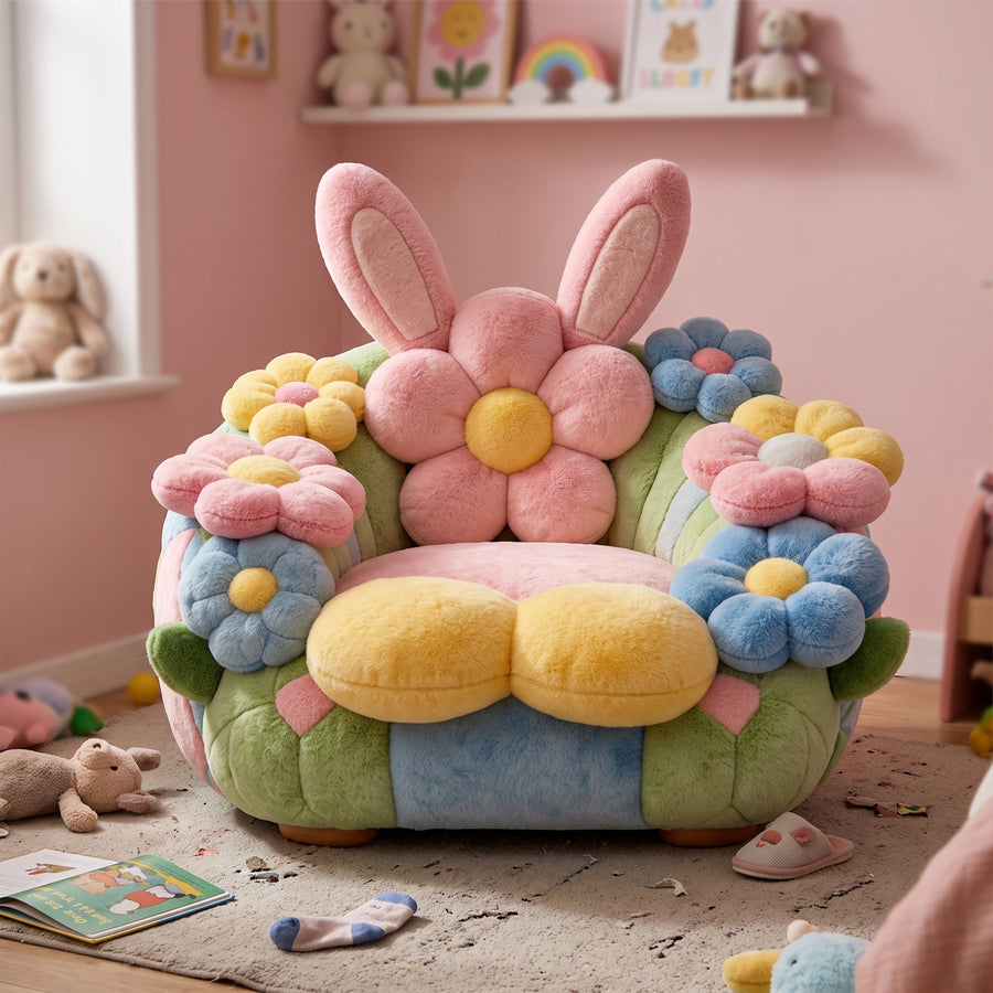 Spring Burrow Plush Rabbit Accent Lounge Chair
