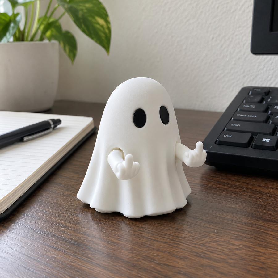 Not Today Middle Finger Ghost Figurine