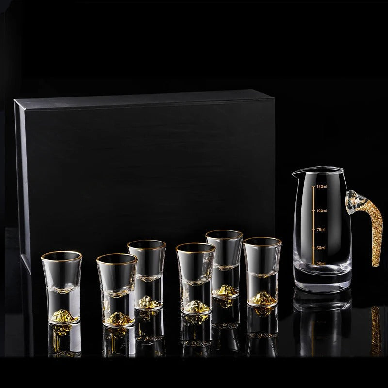 Sparkling Golden Handcrafted Drink Glassses Set - Image 3