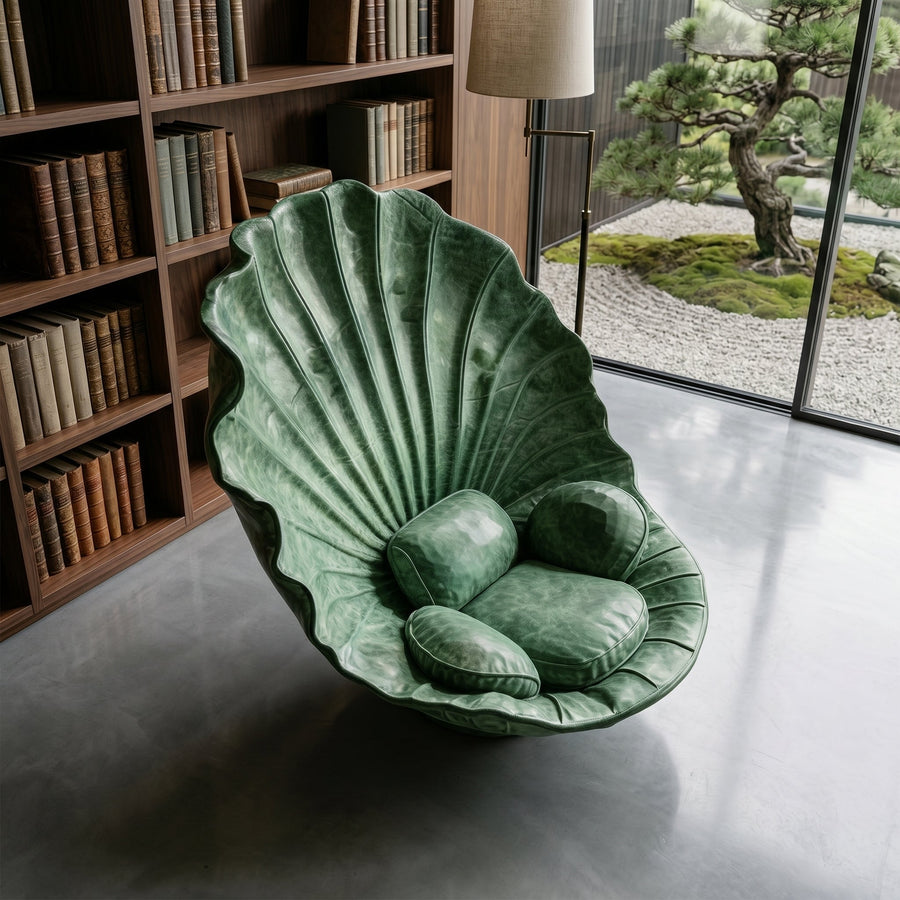 Sea Shell Velvet Accent Lounge Chair - Image 1
