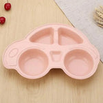 Baby Bowls Cartoon Car Kids Food Plate Tableware