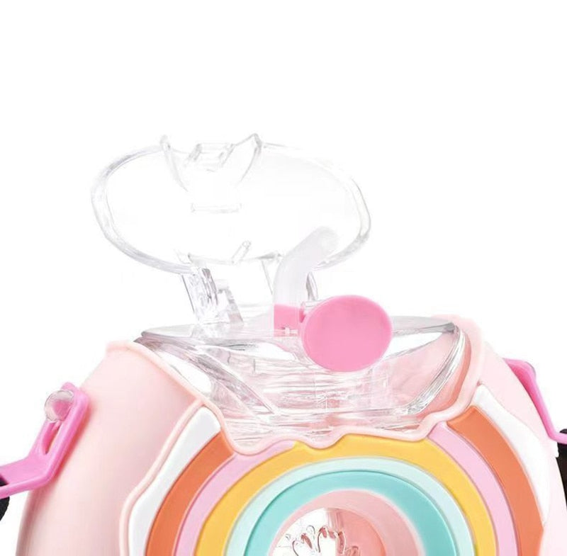 Cute Cartoon Built-in Straw Water Bottle - Image 1