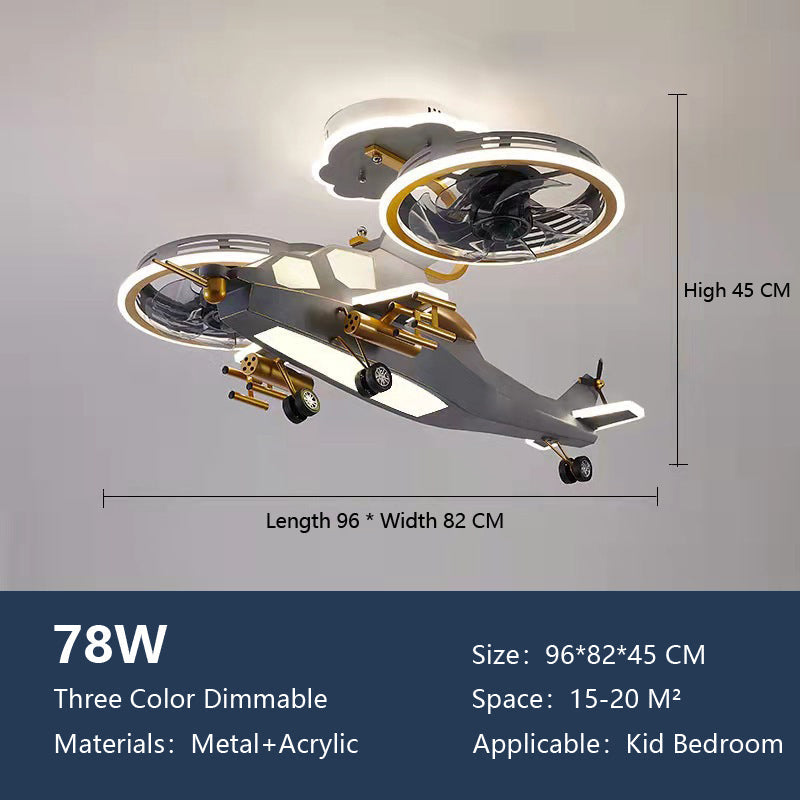 Sky Hero Helicopter LED Fan Lamp - Image 6