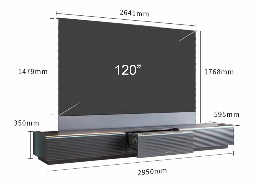 Ultra-Modern Motorized Screen Laser TV Console Cabinet - Image 4