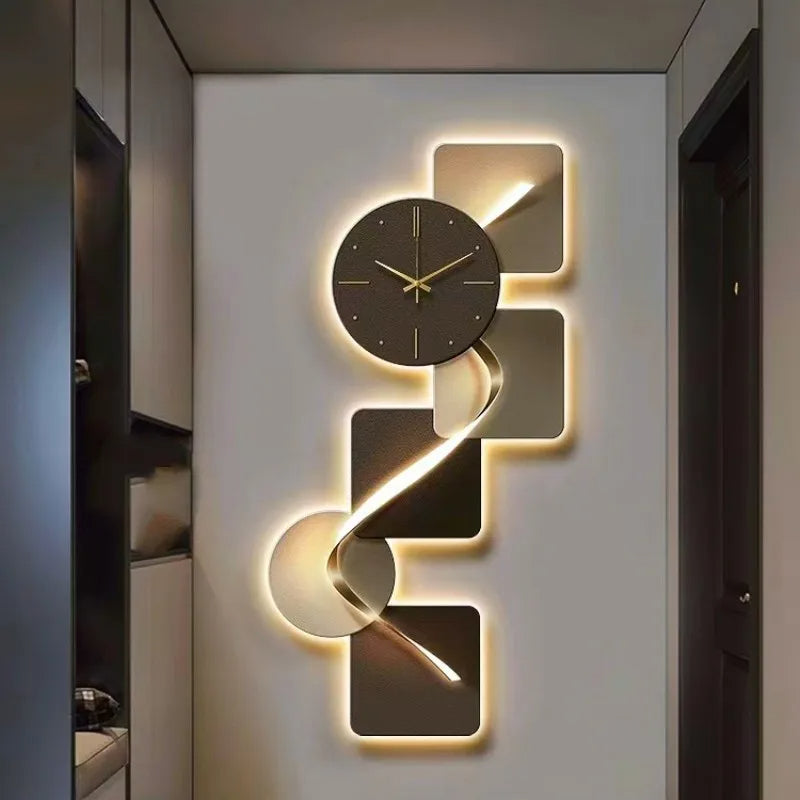 Modern Handcrafted Geometric LED Clock - Image 4