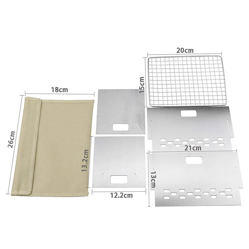 Stainless Steel Portable Folding Camping Mini Grill - Image 6