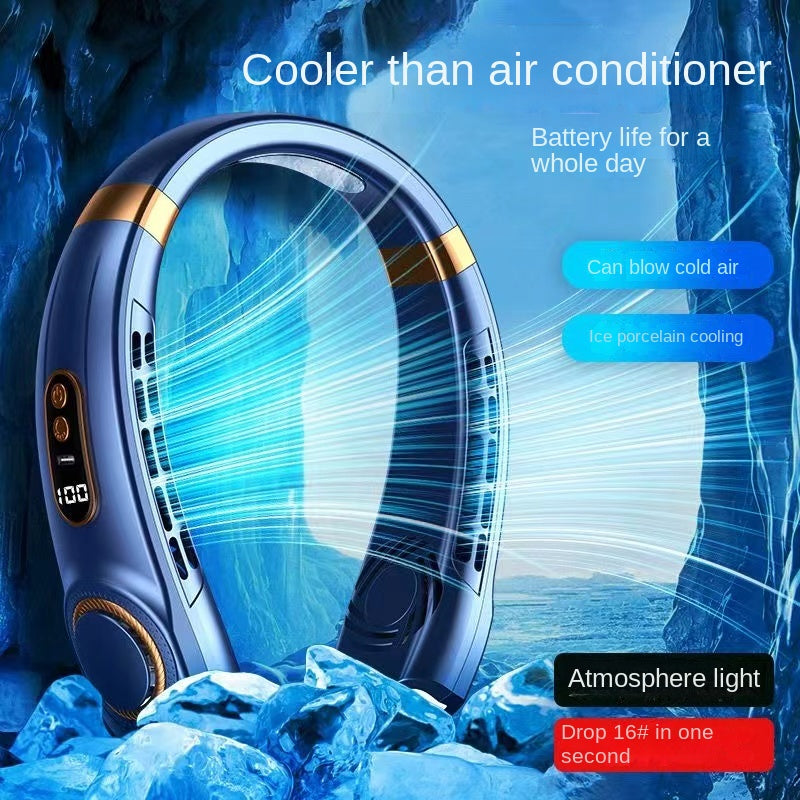 Digital Display Wearable Neck Fan