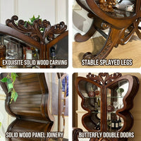 Butterfly Wing Wooden Wine Cabinet - Image 5