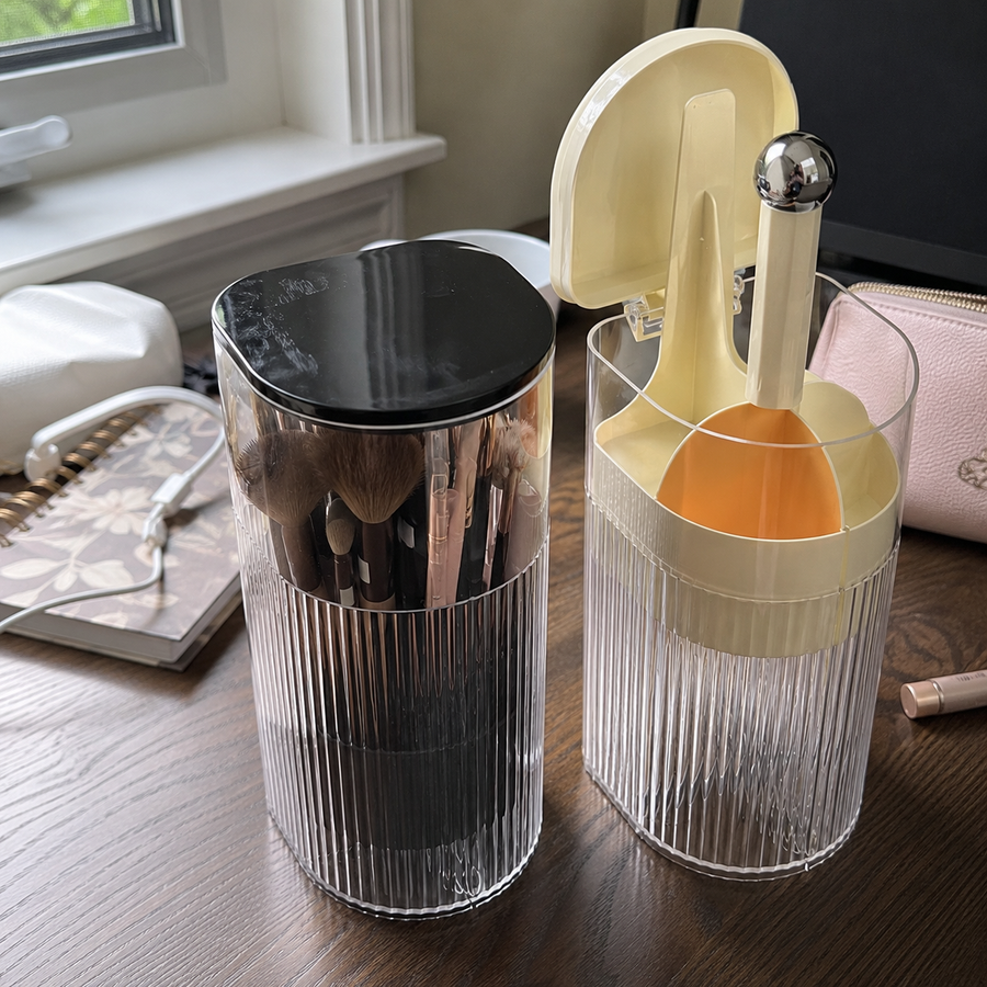 Rise & Glam Automatic Makeup Brush Storage Holder