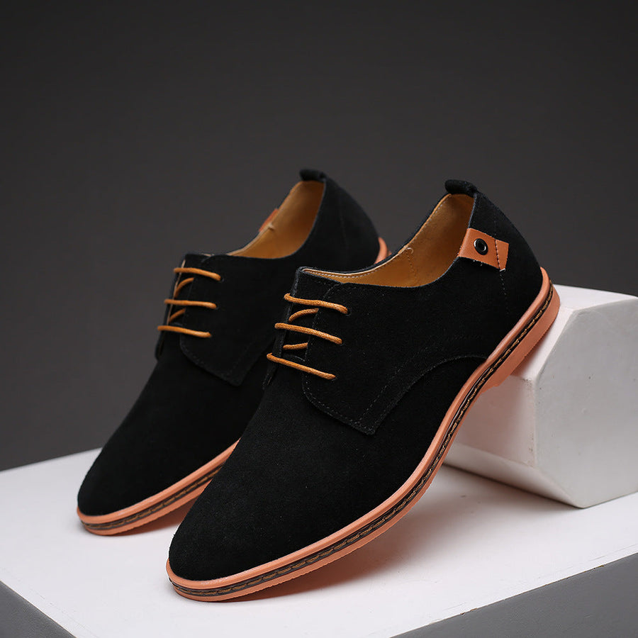 Real Suede Leather Oxford Formal Dress Shoes - Image 1