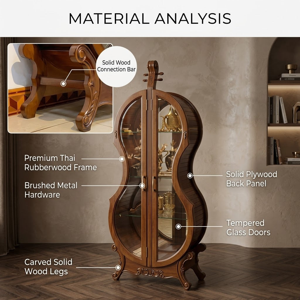 Violin Silhouette Curio Display Cabinet - Image 5
