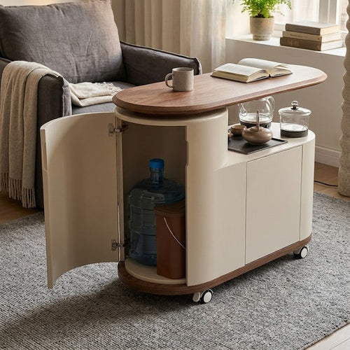 Nordic Curved Lift Top Mobile Coffee Table - Image 0