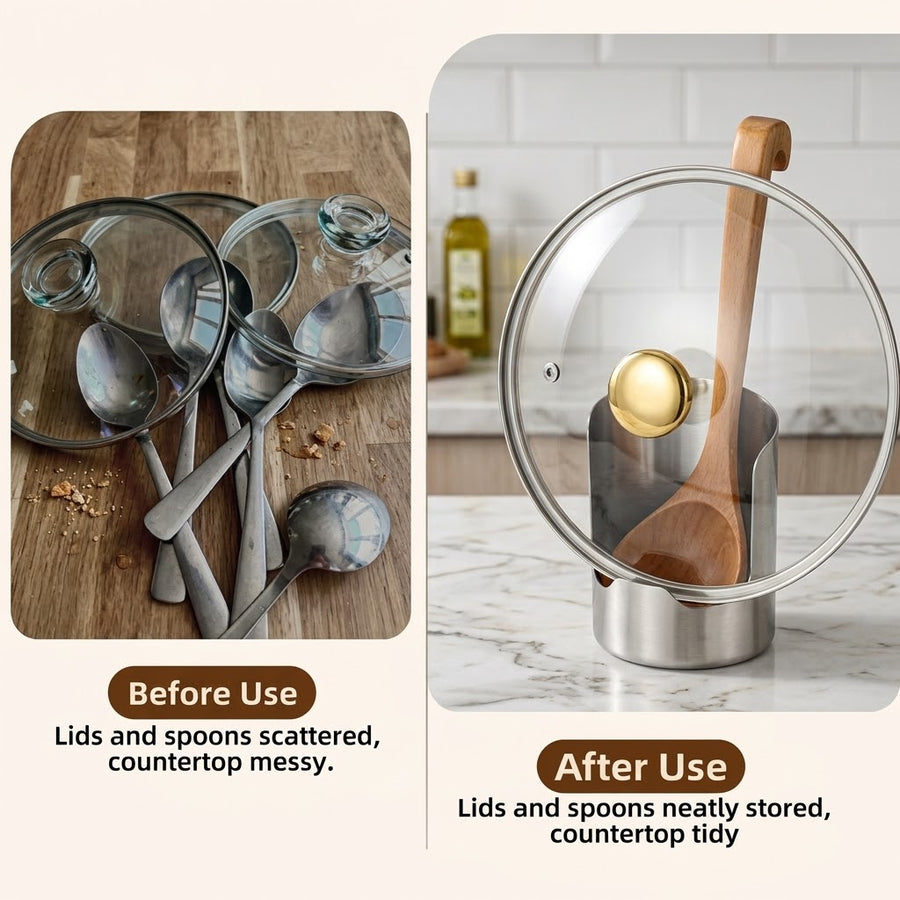 Spoon Dock Stainless Steel Utensil Rest Holder