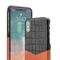 Luxury Full Grain Leather Crocodile design iPhone X Case - Image 4