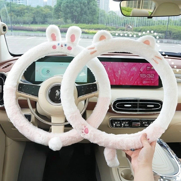 Soft Winter Animal Plush Steering Wheel Cover - Image 0