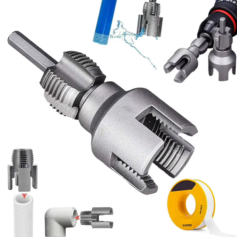 Pipe Thread Reamer & Edge Cutter Drill Attachment Tool - Image 4