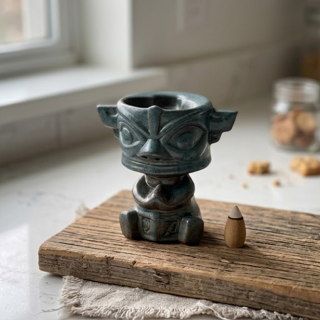 Ancient Mask Waterfall Incense Burner Holder - Image 4