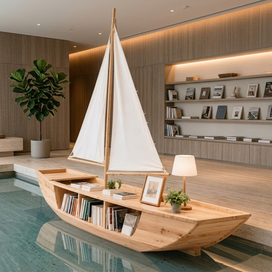 Story Harbor Wooden Sailboat Bookshelf