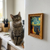 Cat on Canvas Mini Frame Fridge Magnet - Image 2