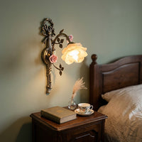 Lantern Garden Vintage Copper Flower Wall Lamp - Image 5