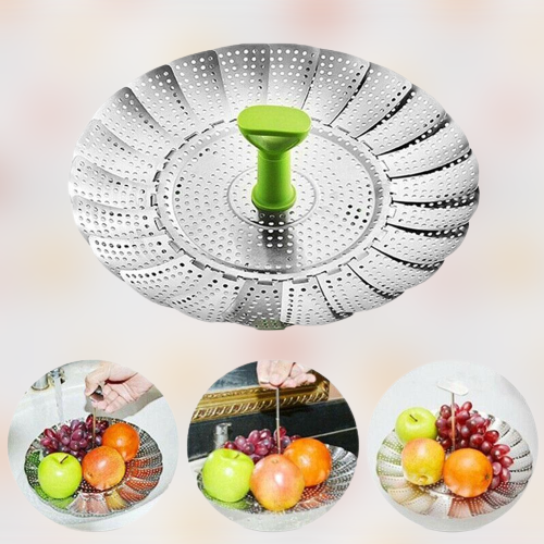 Stainless Steel Foldable Steamer Basket - Image 0