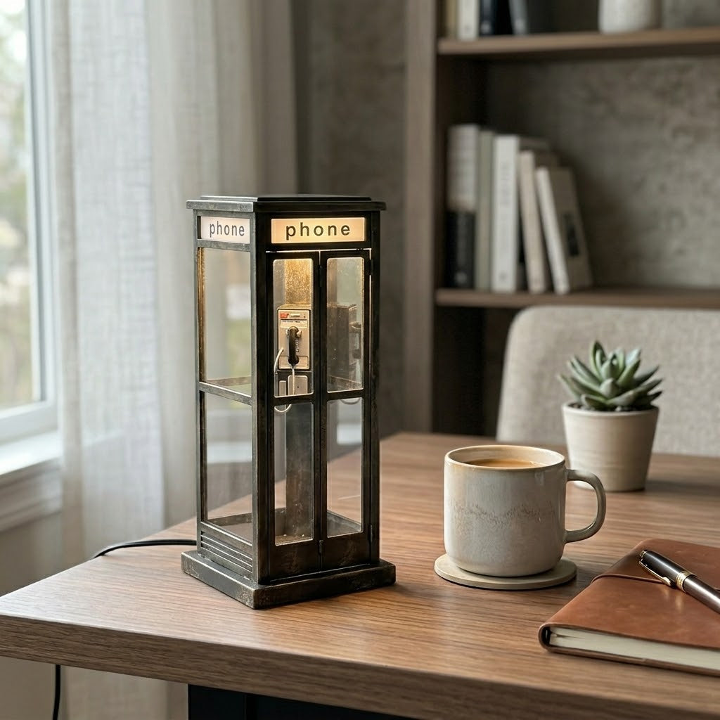 Retro Telephone Booth Table Lamp - Image 0