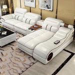 Luxury Multifunctional Elite Elegance Leather Sofa Set