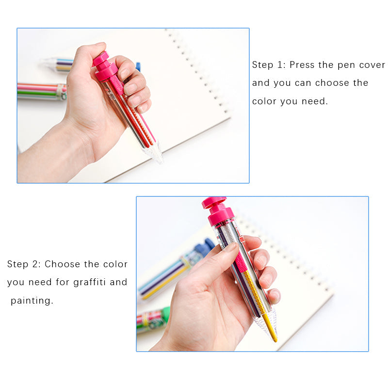 Retractable Kids Multi Coloring Pen - Image 6