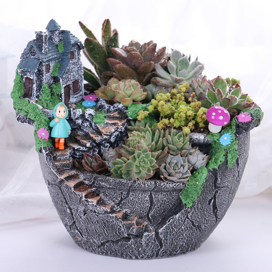 Fairy Garden Flower House Pot Lamp - Image 0