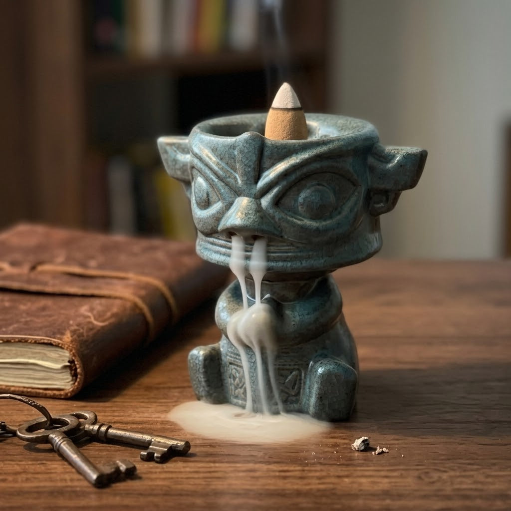 Ancient Mask Waterfall Incense Burner Holder - Image 3