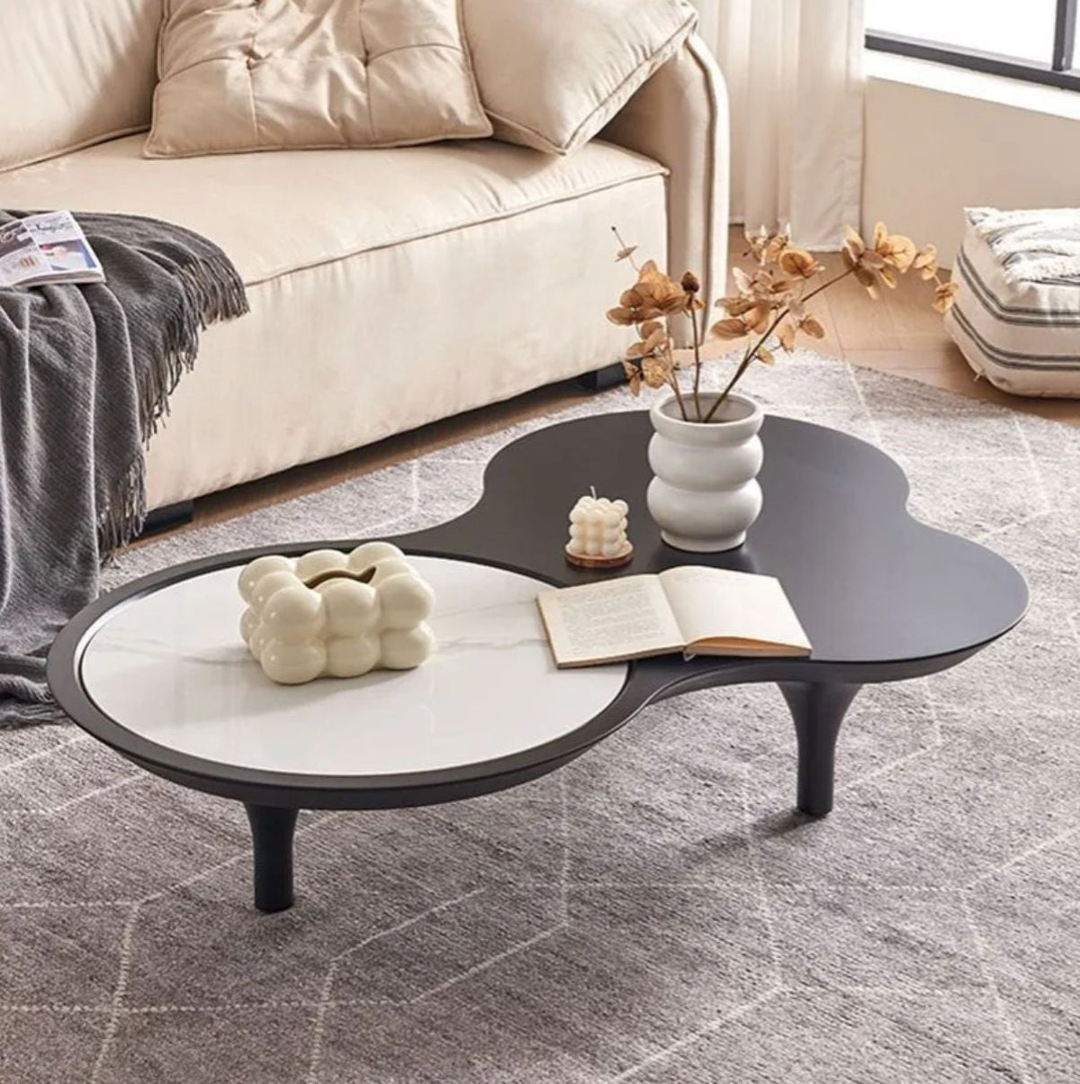 Elegant Dual-Tone Minimalist Contemporary Modern Coffee Table