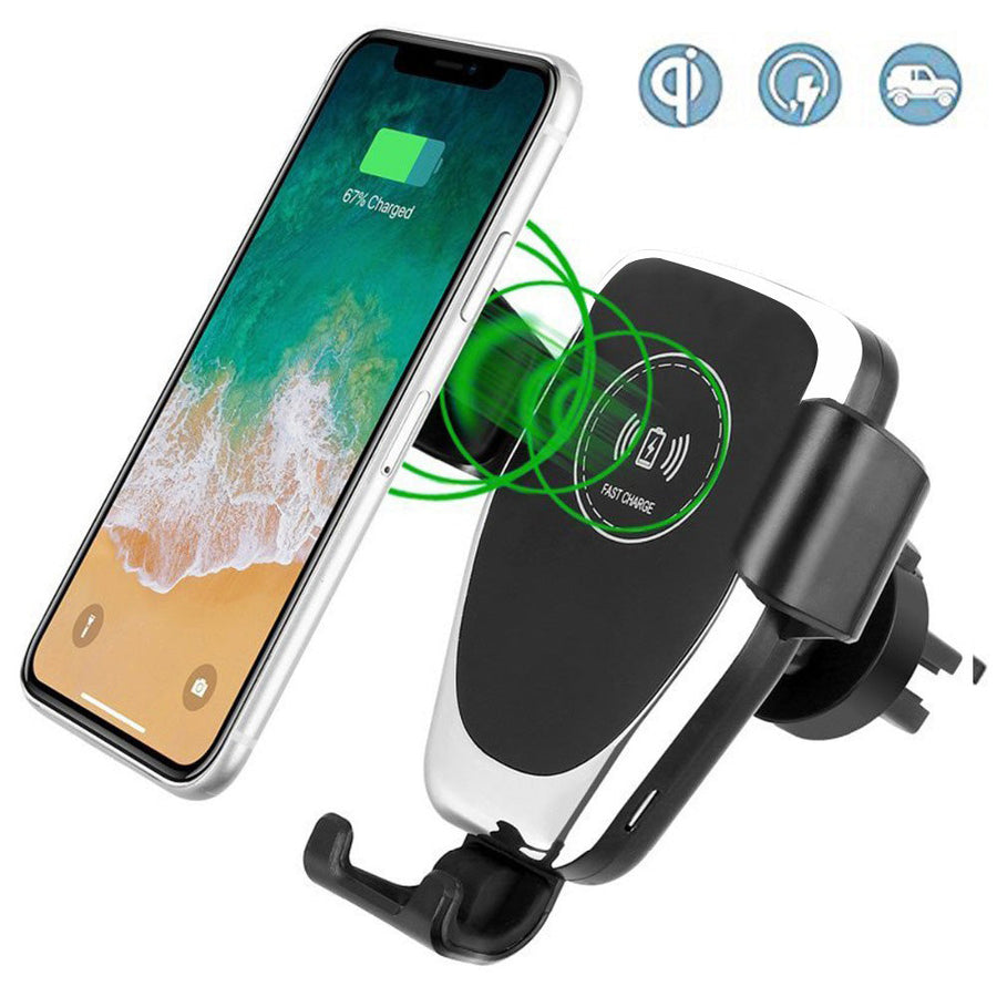 Quick Grip Auto-Clamping Wireless Charge Car Phone Holder - Image 1