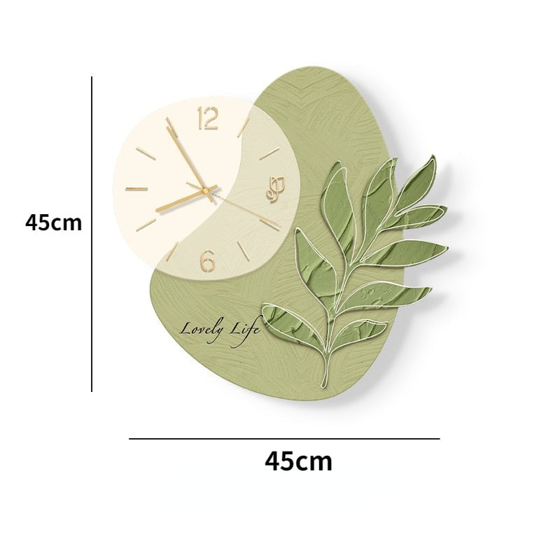 Elegant Leaf LED Silent Wall Clock - Image 2