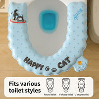 Cat-Print Waterproof Toilet Seat Cushion Cover - Image 3