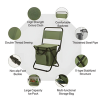 Built-in Cooling Bag Portable Folding Outdoor Stool - Image 12