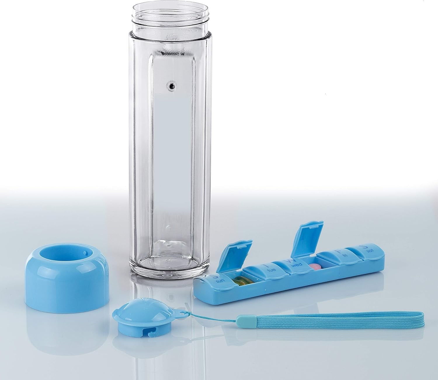 Weekly Pill Organizer Travel Water Bottle - Image 3