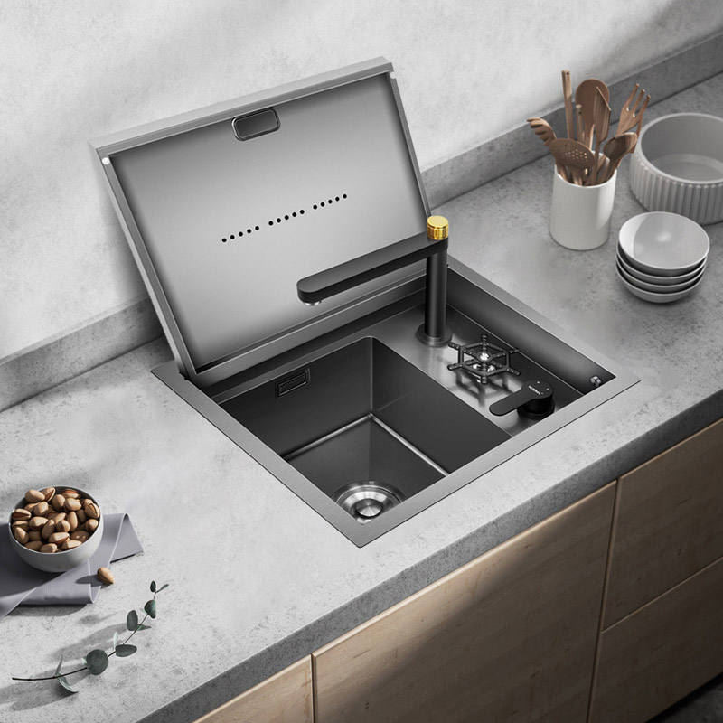 Dual-Compartment Waste Disposal Kitchen Station Integrated Sink