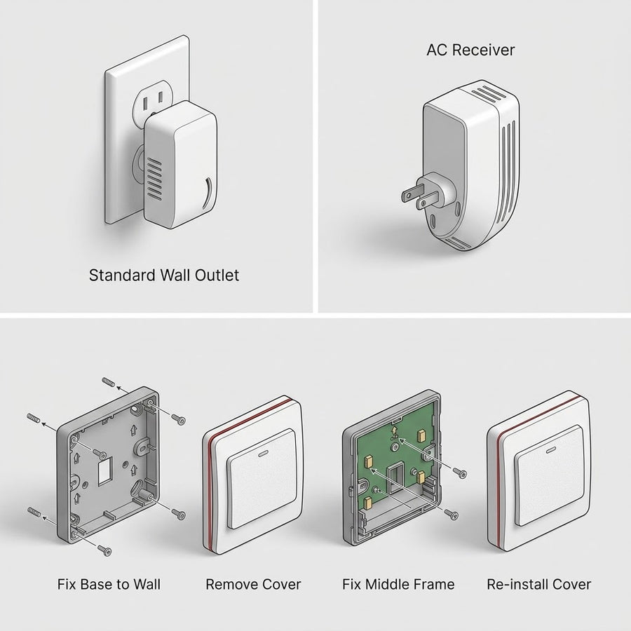 Waterproof Cordless Wireless Doorbell