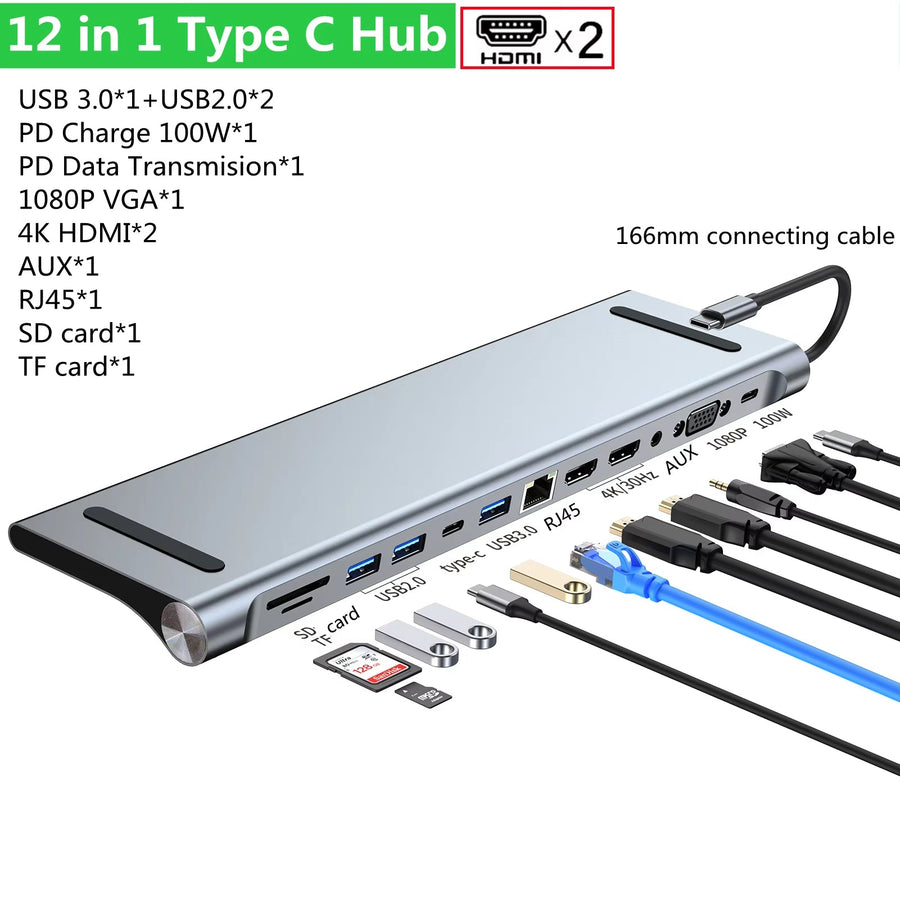 12in1 USB-C Multiport Connector Dock Station - Image 5