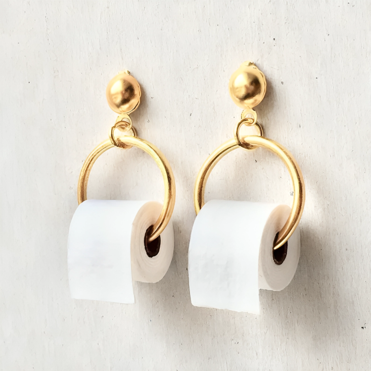 Mini Toilet Paper Roll Earrings - Image 2