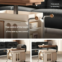 Vintage Style Lift-Top Hidden Storage Coffee Work Table - Image 7