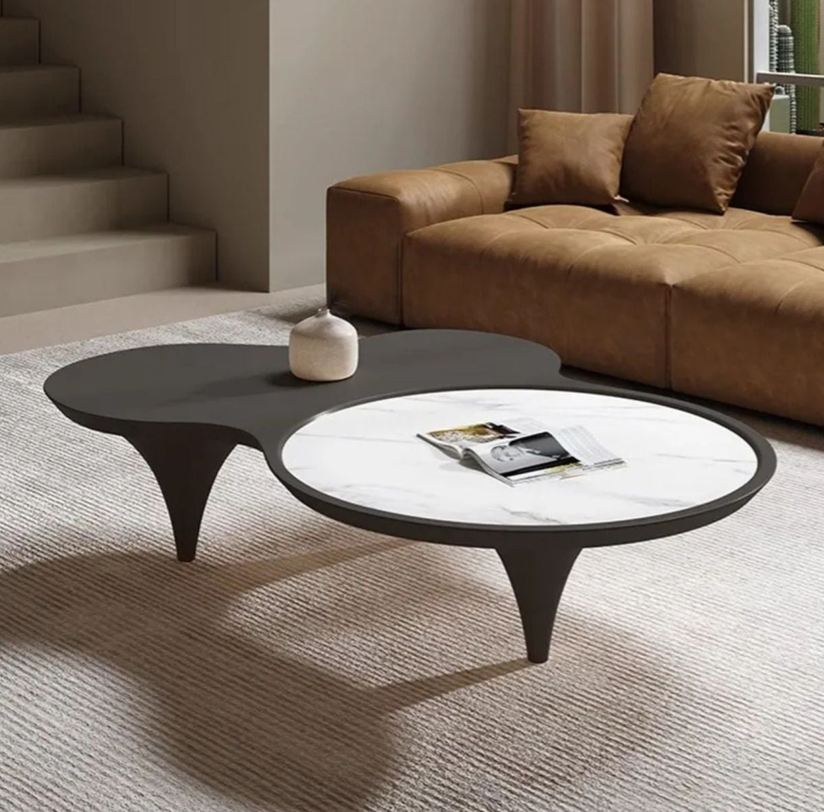 Elegant Dual-Tone Minimalist Contemporary Modern Coffee Table