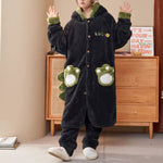 Plush Dinosaur Hooded Pajama Suit