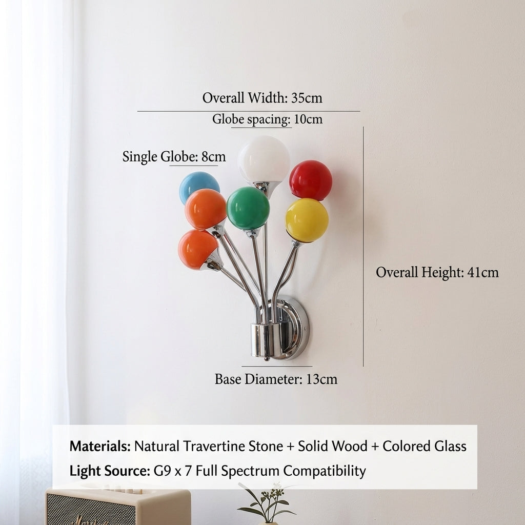 Colorful Balloon Glass Globe Wall Lamp - Image 3