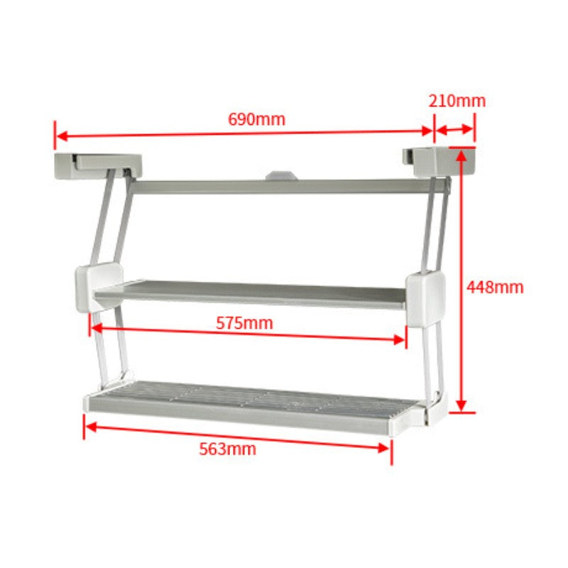 Kitchen Organizer Double Layer Pull Down Storage Rack