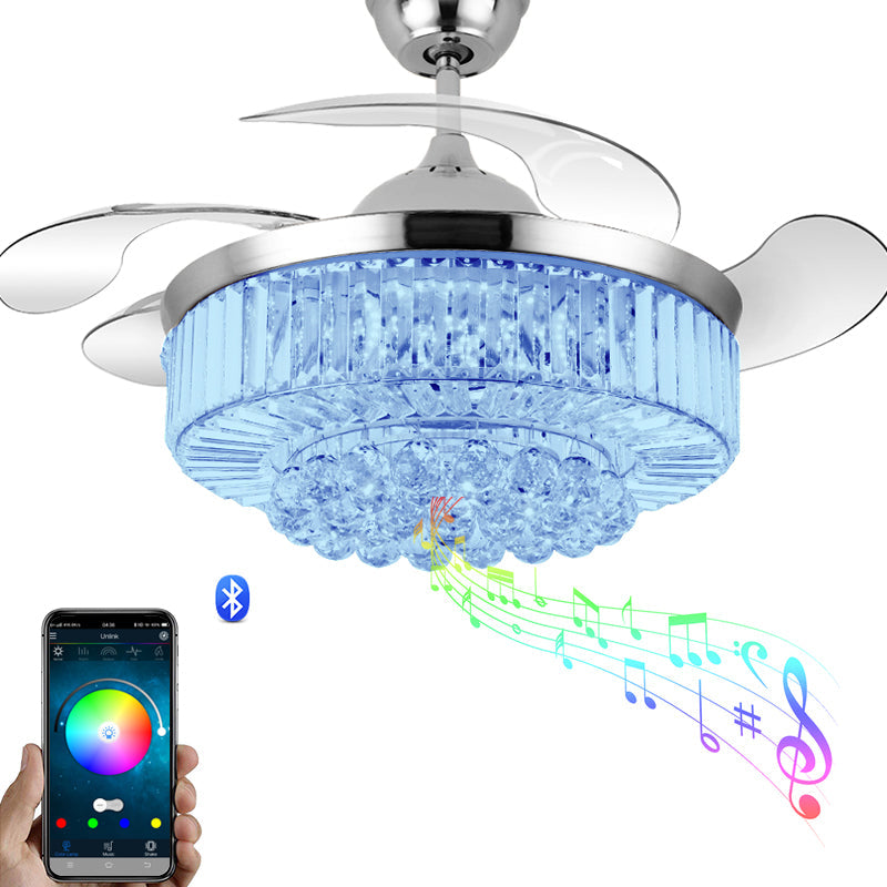 Melody Glow Crystal LED Ceiling Fan Speaker Lamp - Image 6
