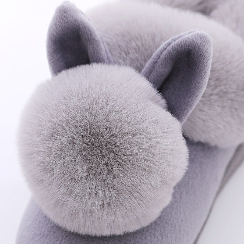 Rabbit Ear Fluffy Indoor Slippers - Image 3