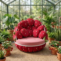 Strawberry Plush Lounge Sofa Chair - Image 4